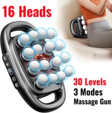 Image of 16 Head Massage Gun Deep Tissue Muscle Therapy Percussion Back Neck 30 Gears UK