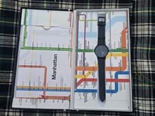 Image of Mondaine Helvetica New York Edition Blue Watch
