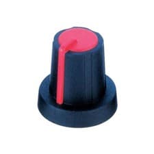 Image of PB Fastener 3/02/TPN 3030407 Soft-Touch Knob 16mm Black Body Red Cap/Pointer