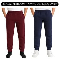 Image of 2 PACK BOYS GIRLS KIDS PE FLEECE JOGGING BOTTOMS SPORTS PLAIN JOGGERS 2-14year