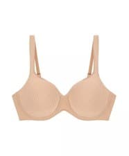 Image of Triumph Modern Soft + Cotton Bra Wired T-Shirt Bra RRP £42 In Natural BEIGE