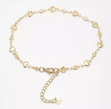 Image of Heart Link | Gold Ankle Chain Anklet