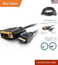 Image of Durable 1 Meter DVI-D Male to HDMI Male Cable with Gold-Plated Connectors