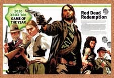 Image of 2010 Red Dead Redemption Xbox 360 Game Of The Year Original Ad / Wall Art v1