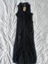 Image of BNWT Allsaints spitafield Draw dress Size UK8/US4 ebony/ black 