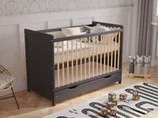 Image of Baby Cot Bed 120x60cm with Deluxe Aloe Vera Mattress & Drawer