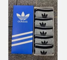 Image of Adidas Socks 5 Pairs Pack Cotton Mid-Tube Casual Socks Unisex 4.5-9.5UK