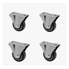Image of Castor Wheels Small Heavy Duty Rubber Wheel  50mm or 75mm  Set of 4