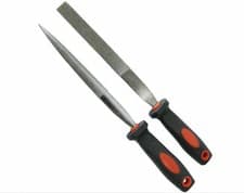 Image of 2pc 120mm Diamond File Set Half Round Taper Flat Stone Glass Metal Soft Grip