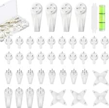 Image of 42 Pack Non-Trace Picture Hooks Picture Hanging Kit PictureFrame Fixing,Hardwall