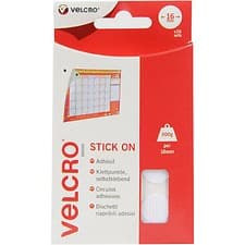 Image of Velcro Round Circle Stick On Coins 16 Sets 16mm White Up to 300g Load