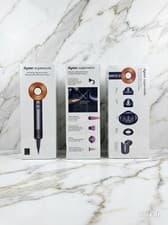 Image of Dyson Supersonic Hair Dryer Nickel/Copper With All Attachments Brand New