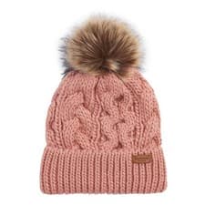 Image of Barbour Penshaw Beanie Hat Pink Rust