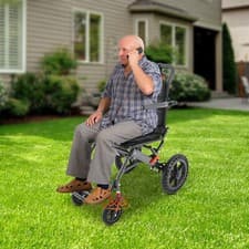 Image of Medical Super Light Foldable Wheeled Transport Chair with Carry Bag 100KG