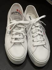 Image of Superga Linea Up & Down White Ladies Canvas Shoes UK size 6-6.5 EUR 39 1/2