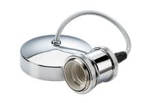 Image of KNIGHTSBRIDGE 6" E27 VINTAGE RETRO PENDANT SET BLACK NICKEL ANTIQUE BRASS CHROME