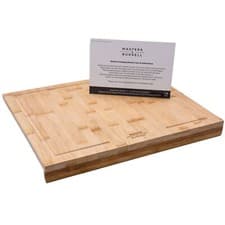 Image of Bamboo Counter Edge Chopping Board Kitchen Secure Wooden Cutting Board Large M&B