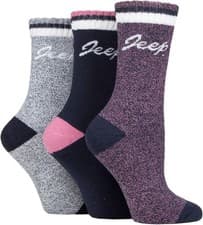 Image of Jeep Ladies Performance Full Cushion Boot Socks Pack of 3