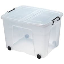 Image of Strata 75L Wheeled Smart Box With Lid Storage Box - Clear