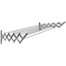 Image of Extendable Wall Mounted Stainless Steel Clothes Airer with 10 Aluminium