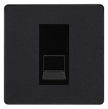 Image of BG Evolve Matt Black Single RJ11 Telephone Socket PCDMBRJ111 - Black Insert