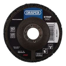 Image of Draper Polycarbide Strip Disc, 115mm, 22.23mm, 180 Grit, Black 37607