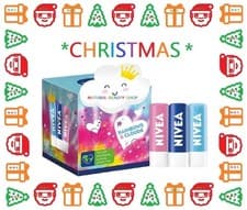 Image of Nivea Rainbow Lip Balm Trio Lips Gift Box Set, COVER MAY VARY🌈🌈💄🌈