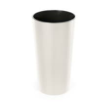 Image of Tall Round Gloss Plant Pot with Insert Shiny Modern Planter Indoor Outdoor Garde