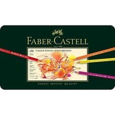 Image of FABER CASTELL POLYCHROMOS ARTISTS COLOUR PENCILS SET - 120 TIN Genuine UK Stock