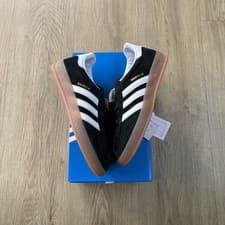 Image of Adidas gazelle indoor black/white/gum sole women’s UK 3.5 free shipping ✅🚚