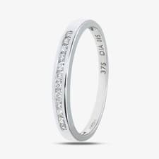 Image of 9ct White Gold 0.15ct Diamond Channel Set Half Eternity Ring PR04828W