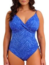 Image of Fantasie Punta Mita Plunge Swimsuit Wrap Adjustable Leg One Piece Lined Swimwear
