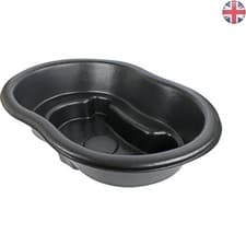Image of Elegant Black Plastic Garden Pond by Shannon - Solar Powered, Lightweight Design