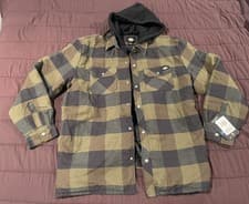 Image of NWT Dickies Relaxed Fit Plaid Shirt Jacket TJ201NBU Multi Men’s Size XL Hooded