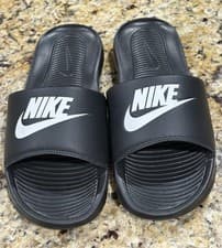 Image of Nike Victori One Men Black White Slides Sandals CN9675 002 Athletic Sports SZ 7