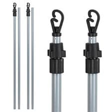 Image of 2 x Heavy Duty Line Props Washing Line Extending Clothes Pole Support 2.4M