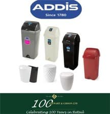 Image of ADDIS 25L & 50L WASTE BIN RANGE - BLACK, RED, METALLIC, LINEN, WHITE