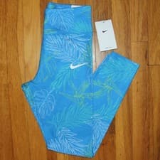 Image of Nike Dri-Fit One Luxe Mid-Rise 7/8 Leggings Womens XS S M DV9680-435 Blue Floral