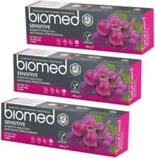 Image of Biomed Sensitive 98% Natural Toothpaste, Red Grape Seed Extract 100g, Pack Of 3