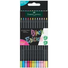 Image of Faber-Castell Black Edition Colour Pencil Neon + Pastel Set (12pc)