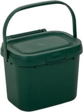 Image of Everyday Kitchen Food Waste Compost Caddy Bin, 4.5 Litre, Dark Green