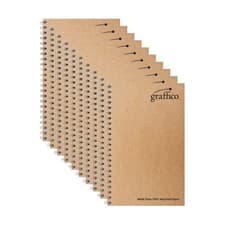 Image of Graffico Wirebound Notebook 160 Pages A5 (Pack of 10) EN07341 100% Recycled