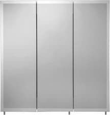 Image of Croydex Heacham Triple Door Tri-View Mirrored White Steel Cabinet 762x762x127mm