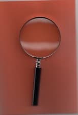 Image of 3 INCH DIAMETER MAGNIFYING GLASS,METAL WITH GLASS LENS X 2-3 MAGNIFICATION.