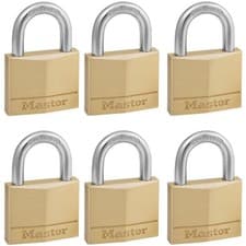 Image of Master Lock Solid Brass 40mm Padlock 4-Pin - Keyed Alike x 6