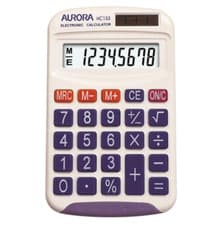 Image of Aurora HC-133 Twin-power Pocket Calculator - Free Next Working Day Delivery