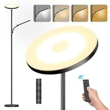 Image of LED Uplighter Floor Lamp Living Room - 36W Floor Lamp & 18W Reading Lamp, 2700K