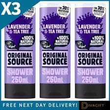 Image of 3 x ORIGINAL SOURCE MOISTURISING SHOWER BODY WASH LAVENDER & TEA TREE 250ML NEW