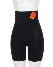 Image of SPANX L18147 Women's Black 'OnCore' High Waist Mid-Thigh Shaper Shorts Size L