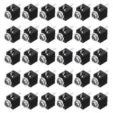 Image of 30 Pcs 3 Pins Vertical Female 3.5mm Stereo TRS Jacks Plug Socket with Nuts